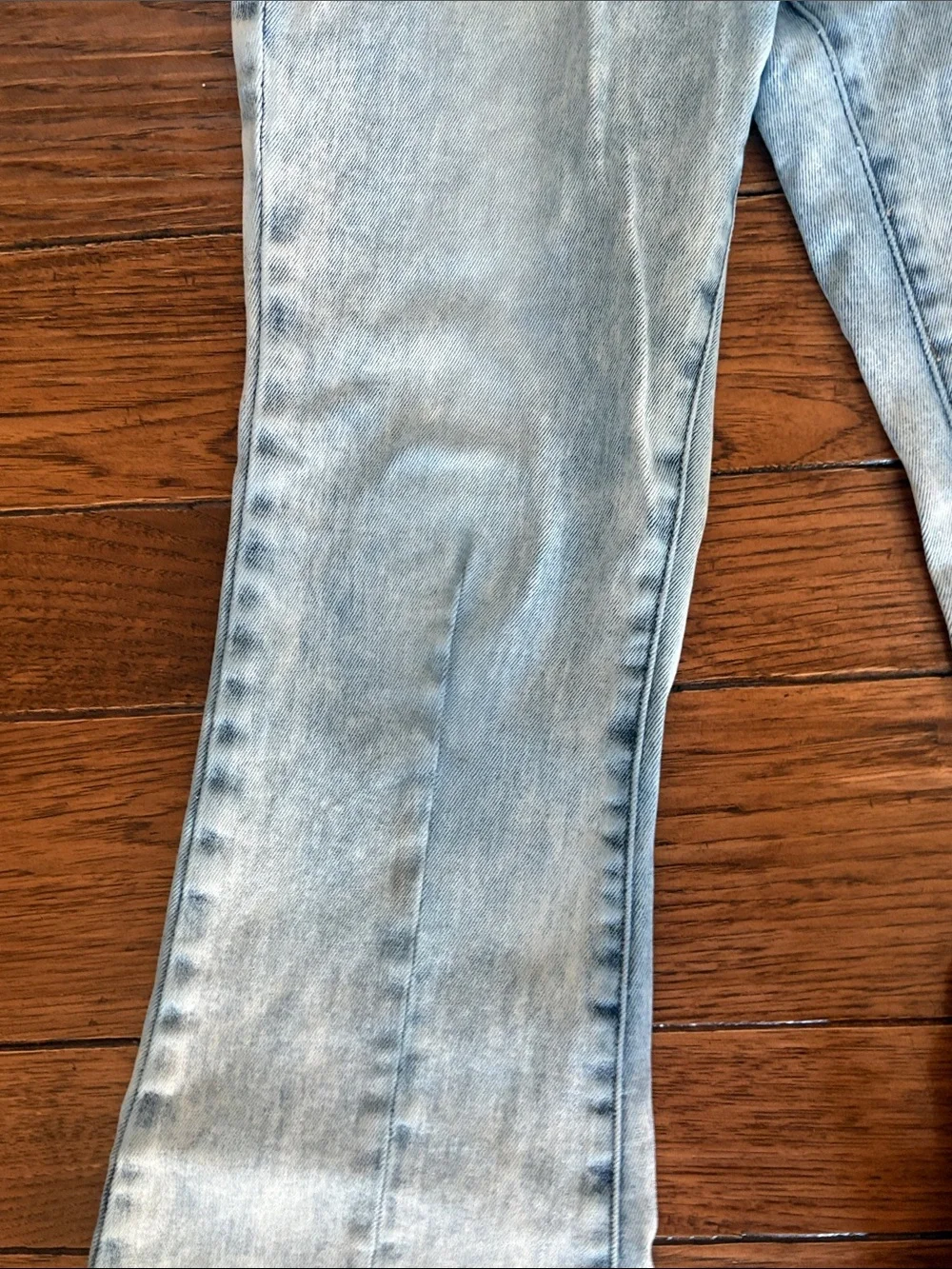 KanCan Light Blue Flare Jeans with Frayed Hem - Picture 6 of 8